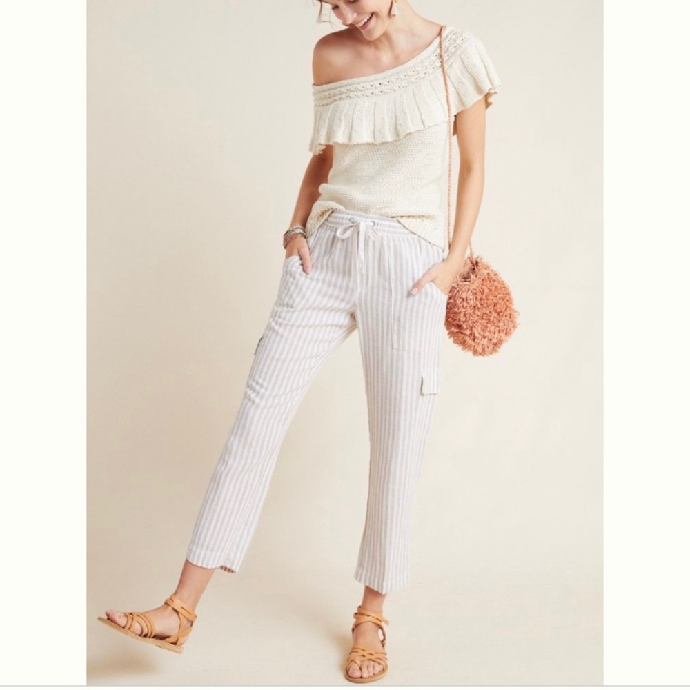 Cropped Linen Cargo Pants, Sanctuary for Anthro